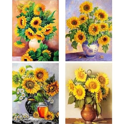 5D DIY Diamond Painting Flower Full Square Sunflowers Diamond Embroidery Sale Cross Stitch Kit Rhinestones Garden Decor