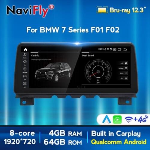 8Core 12.3" Android 10.0 Car Multimedia GPS Player For BWM F01/F02 7 Series CIC NBT System 4G+64G MSM8953 Carplay 1920*720 DSP
