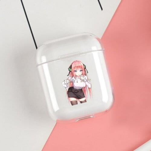 Cute Nino 5 Toubun no Hanayome Cases For Apple AirPods 1 2 Case Clear Wireless Bluetooth Earphone Case Protective Shell