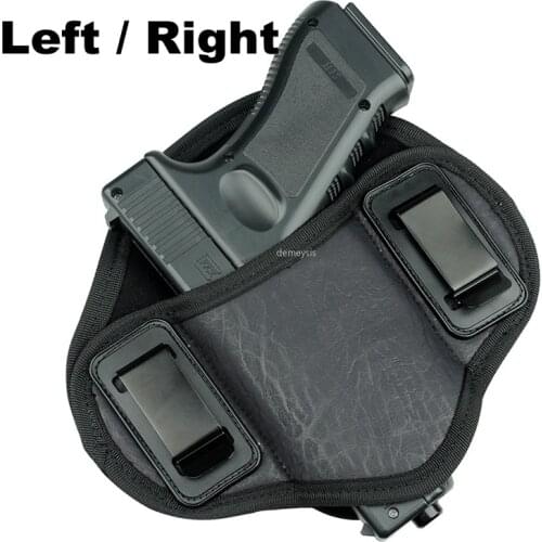 Concealed Handgun Belt Holster Right or Left for Small Middle Size Handguns Case for Pistol Glock 17 19 23 32 Beretta 92 Taurus