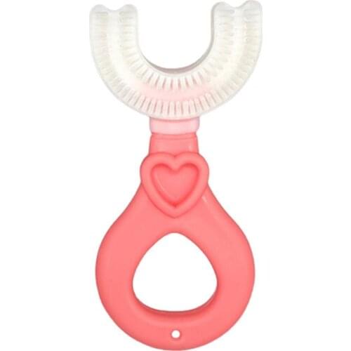 Kids Toothbrush U-type Head Oral Care Hand-Held Infant Soft Bristle Toothbrush Dental Care for Toddler Baby