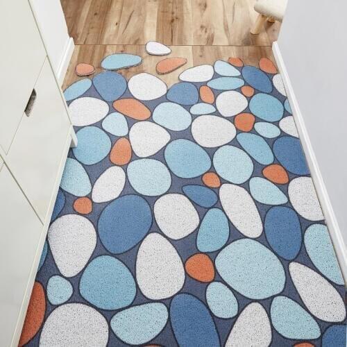 Cartoon Printed Door mat Geometry PVC Silk loop door mat Entrance Rubbing dust Custom irregular shape rug Anti-slip Mat