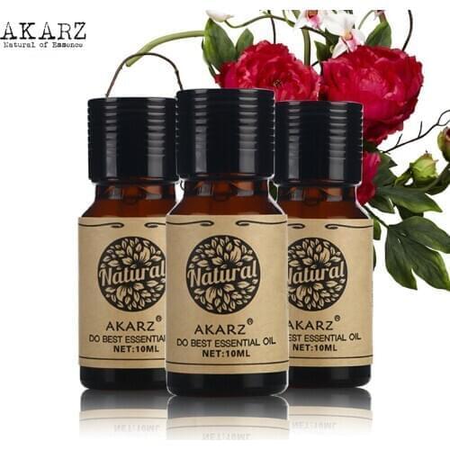 AKARZ Tea tree rose peppermint essential oil Top Brand For Skin Body Care Aromatherapy Massage Spa 10ml*3