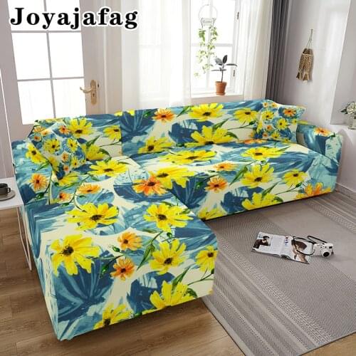 Elastic Sofa Cover Expandable Couch Covers Sunflowers Printing 1/2/3/4/L Type Of Slipcover Can Be Applied