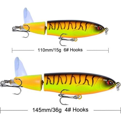 10g-37g Fishing Crankbait Whopper Plopper 10cm/14cm Topwater Fishing Lure Artificial SwimBait Hard Popper Rotating Tail Fishing