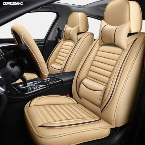 CUWEUSANG leather car seat covers For jeep grand cherokee compass renegade wrangler jk wrangler auto accessories car seats set