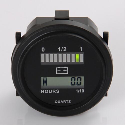 QUARTZ LED Battery Indicator Digital Hour Meter for DC Powered Unit With LED Battery Indicator Guage Gauge 12V 24V 36V 48V 72V f