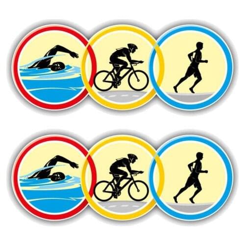 Hot Reflective Triathlon Sport Car Stickers Car Body Bumper Trunk Auto Motorcycle Protection Car Accessories KK16*8cm