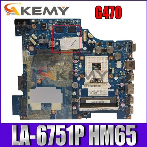 Akemy Laptop motherboard suitable for Lenovo G470 motherboard LA-6751P HM65 motherboard test ok delivery