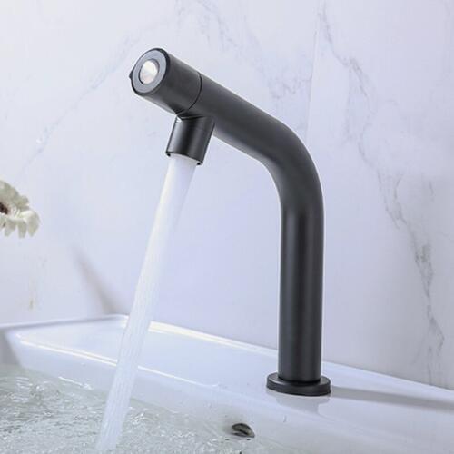 Vidric SUS304 Stainless Steel Matte Black Single Cold Basin Faucet Single Cold Mixer Crane Kitchen Mixer Torneira Banheiro
