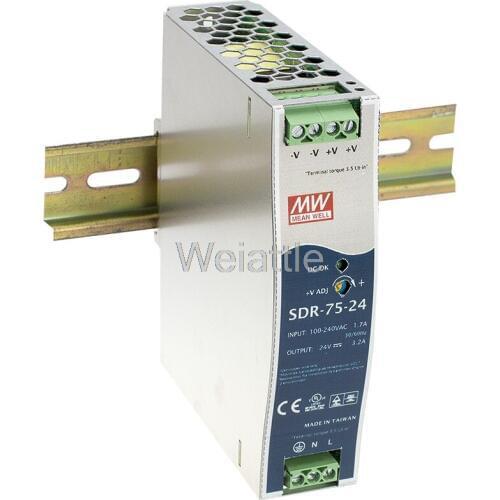 MEAN WELL original SDR-75-12 12V 6.3A meanwell SDR-75 12V 75.6W Single Output Industrial DIN RAIL with PFC Function