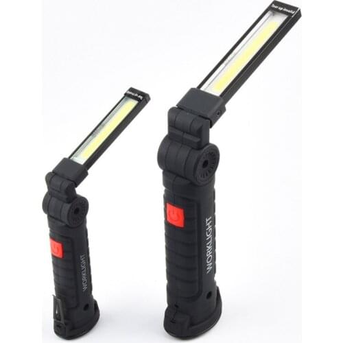 Multifunctional flashlight with magnet COB folding work light portable USB charging car repair lighting tool
