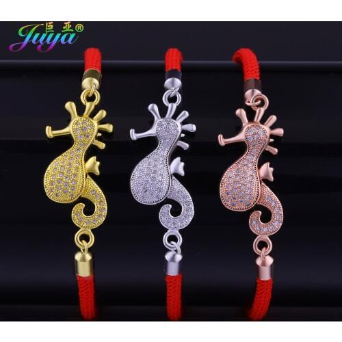 Fashion Ocean Jewelry Supplies Micro Pave Zircon Gold//Rose Gold Animal Seahorse Charm Bracelet For Women Men Jewelry Gift