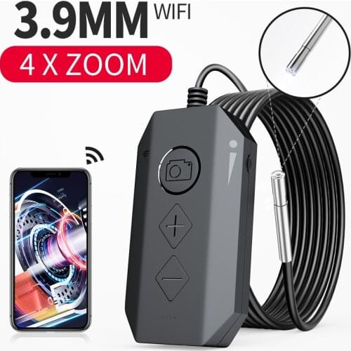 Newest 3.9mm Wireless Endoscope 1080PHD Waterproof WiFi Borescope with Adjustable LED Snake Inspection Camera for iPhone Android