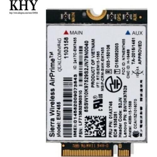 Original Wireless EM7455 4G M.2 NGFF for ThinkPad X270 X1-CARBON X1-YOGA YOGA-370 FRU 01AX746 01AX748