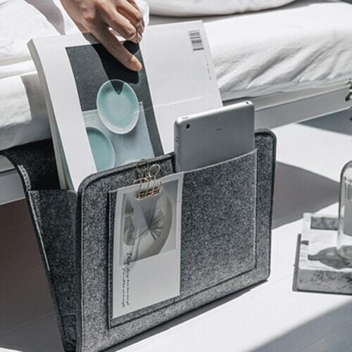 Finishing storage bag Felt Hanging Storage Bags Bedside Pocket Sofa Hanging Bag Organizer Magazine Sundries Table Storage Pouch