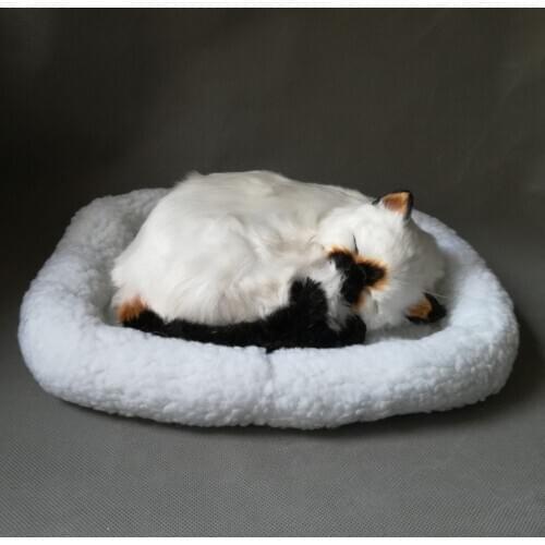 Lifelike toy sleeping cat,26x20cm breathing cat model,polyethylene&furs toy,prop.home decoration Xmas gift w4122