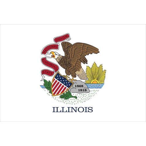 State of Illinois Flag Digital Printing 100D Polyester USA Custom States Decoration Banne two size for choose