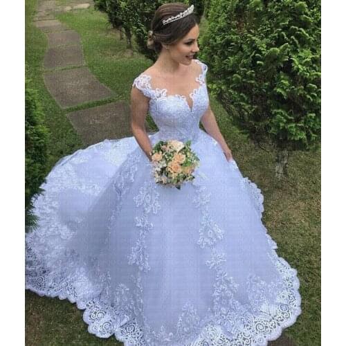 Backless Princess Embroidery Vestido De Noiva Wedding Dress 2021 Luxury Lace Bride Dress Amazing Neck 2021