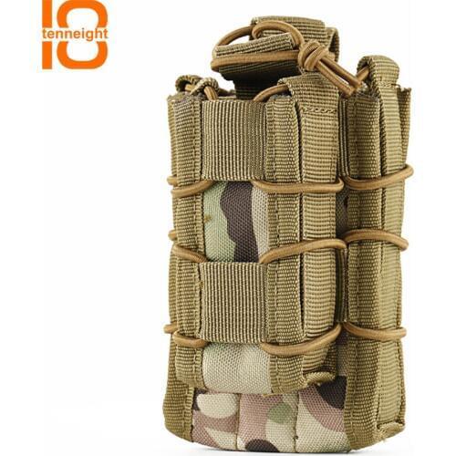 TENNEIGHT Tactical Nylon Double M4 Pistol Magazine Pouch MOLLE Airsoft Hunting Bag Accessories Military Fast Tactical Mag Pouch
