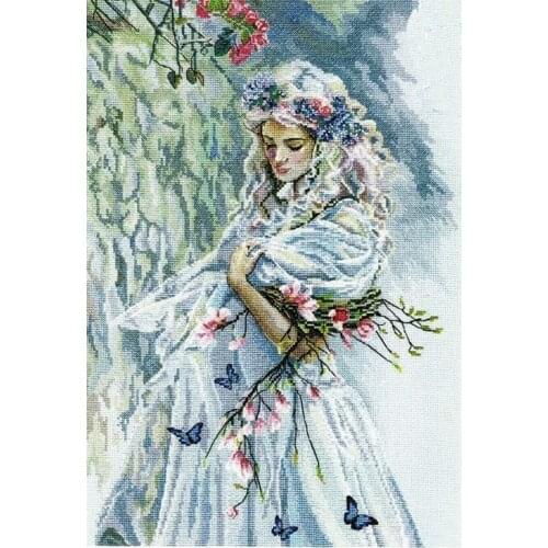 Top Customized Embroidery Tree Nymph Counted Cross Stitch Kits 14 Count with 100% Cotton Floss & Free Shipping for Wall Decor