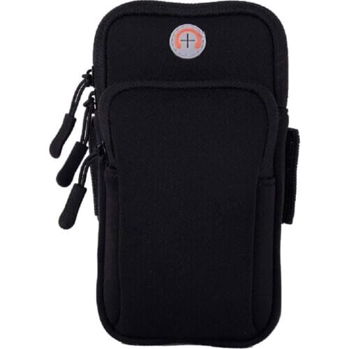 Unisex Running Bags for Phone Money Outdoor Sports Arm Package Bag with Headset Hole Simple Style Adjustable Phone Holder Pouch