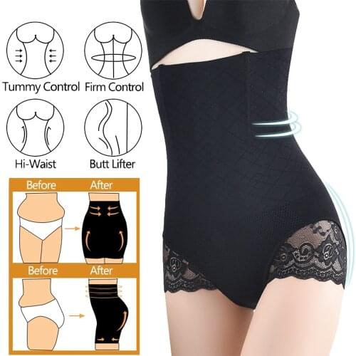 SURE YOU LIKE Tummy Control Pants Women High Waist Body Shaper Pants Lace Seamless Hip Raise Slimming Postpartum Body Shapewear