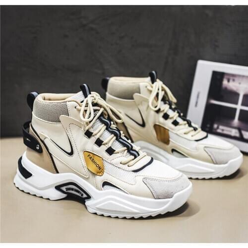 High Top Chunky Sneakers Men 2020 Running Shoes for Men Sports Shoes Male Sport Shoes Men Brands Beige Workout Tenisky GMD-0549