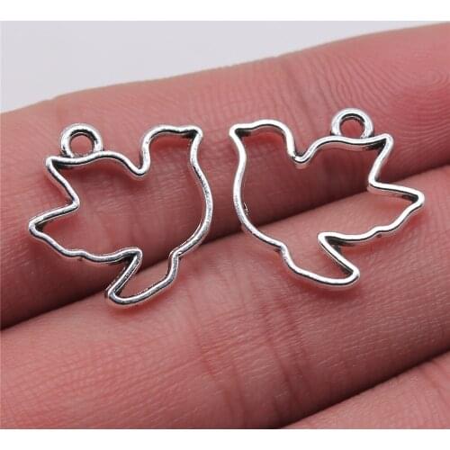 WYSIWYG 10pcs Antique Silver Color 17x19mm Skeleton Pigeon Charms Pendant For Jewelry Making Diy Jewelry Findings