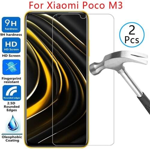 Tempered glass screen protector for xiaomi poco m3 case cover on ksiomi xiomi pocom3 poco3m m 3 3m n3 protective phone coque bag