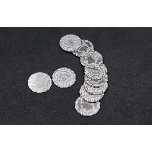 10pcs Super Thin Palming Coins (Half Dollar Version)Appearing/Vanishing Coin Magia Accessories Magic Tricks Gimmick Props