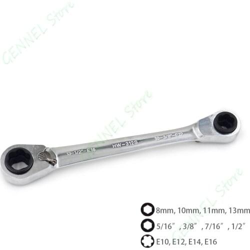 12 in 1 Ratcheting Box End Reversible Ratchet Wrench 72-Teeth Gear 16cm