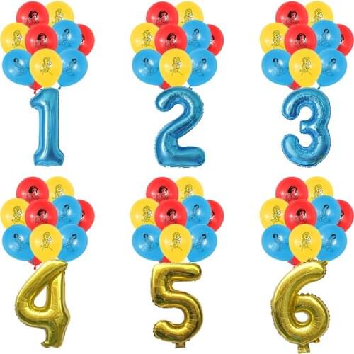 19Pcs Disney Princess Snow White Theme Aluminum Balloon 32inch Number balloon Girls Birthday Party Decor Baby Shower Supplies