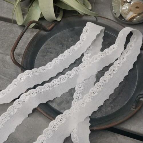 4Meters Cotton Lace Edge Applique Trim Hollow out Fabric Ribbon Handicraft Patchwork Embroidered DIY Garment Dress Accessories