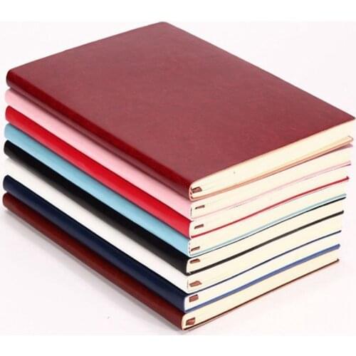 6 Color Random Soft Cover PU Leather Notebook Writing Journal 100 Page Lined Diary Book