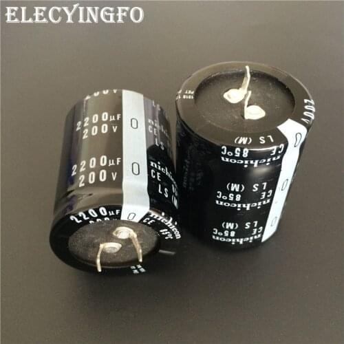 2pcs 2200uF 200V NICHICON LS Series 35x45mm High Quality 200V2200uF Snap-in PSU Aluminum Electrolytic Capacitor