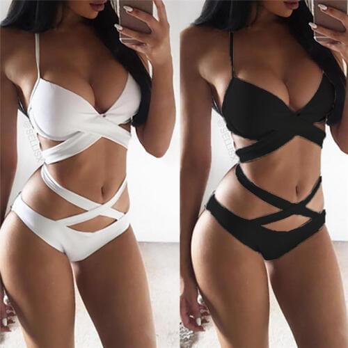 Meihuida Bikinis 2019 Mujer Swimwear Beach Sexy Women Padded Push-up Bikini Set High Waist Swimsuit Bathing Suit Swimwear S-XXL