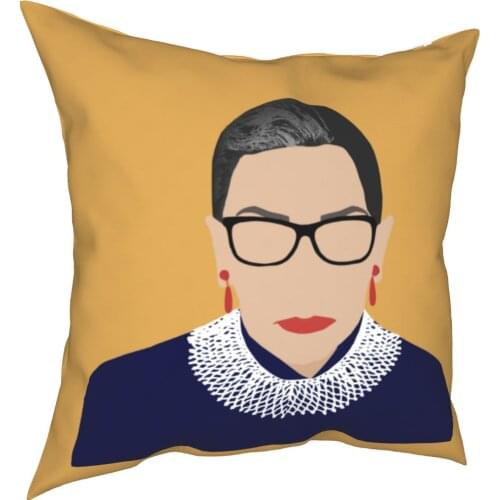 Ruth Bader Ginsburg Pillows Cover decorations Famous women Feminism Yellow litter Pillows Case Coverage House 40X40cm