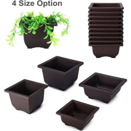 Imitation Purple Sand Flower Pot Plastic Square Rectangle Basin Balcony Succulent Flower Plant Bonsai Bowl Nursery Planter S L