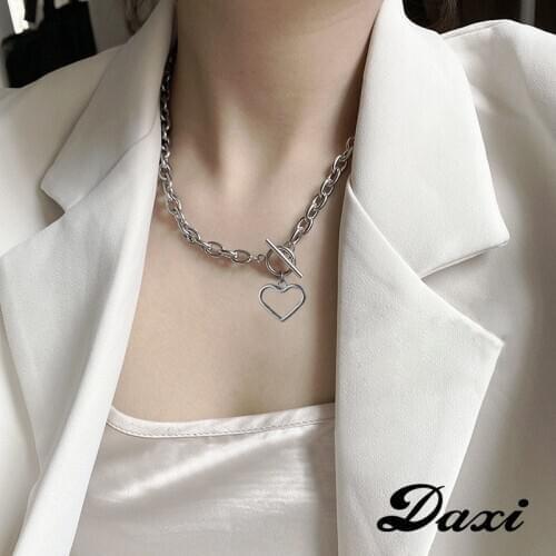 DAXI Trendy Gold Heart necklace necklace for women Ketten Halskette Verbunden Kreis Halsketten Frauen Ästhetischen Halskette