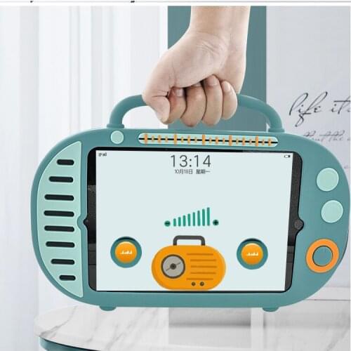 Kids Cartoon Hand-hel Food-grade Silicon Stand Tablet Cover for IPad 10.2 7th 8th 6th 9.7 2018 2017 Pro 10.5 11 Air Mini Case