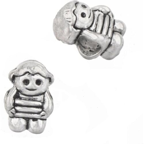 DIY jewelry beads european bracelets woman animal monkey cute loose silver alloy berloques accessories making fashion 14mm 15pcs