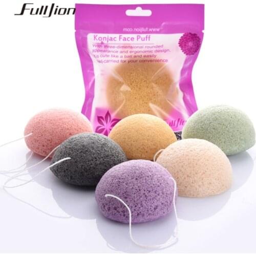 Round Shape Konjac Sponge Cosmetic Puff Face Cleaning Sponge Natural Konjac Puff Facial Cleanser Tool Wash Flutter New
