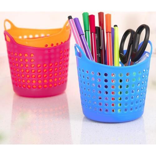 Mini Waste Bin with Handle Garbage bin Trumpet Desktops Mini Trash Can Creative Covered Kitchen Living Room Car Trash Can