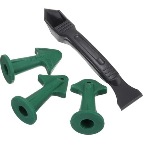 4pcs Caulk Nozzles Scraper Set Reusable Plastic Sealing Caulking Sealant Tools Kit Rubber Trowel Nozzle For Floor Finishing
