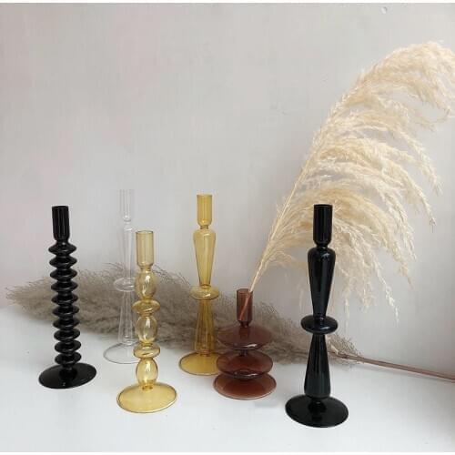 Table Decorative Candlestick Holder Clear Glass Candle Holders Wedding & Dining Glass Candelabra Fits s