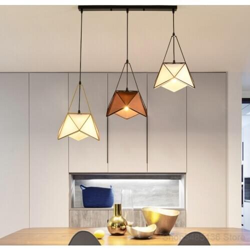 Nordic Modern Restaurant Pendant Lamp Creative Simple Wrought Iron Restaurant Bar Cafe Living Room Decoration LED Pendant Light