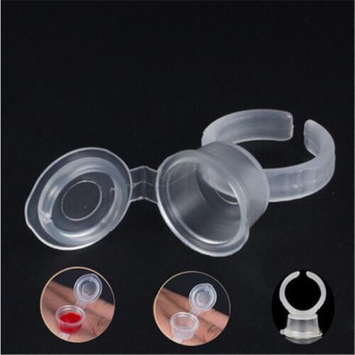 Disposable Permanent Makeup & Tattoo Pigment Ink Cup with Anti-Overflow Cover pigment holder Container 50 pcs/Pack