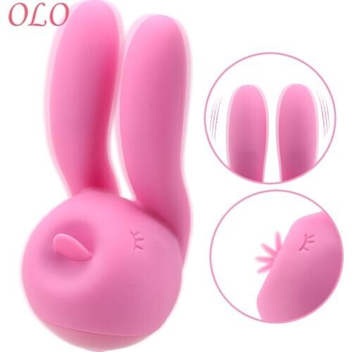 OLO 3 Motors Rabbit Ear Shape Oral Sex Tongue Licking Vibrator For Clitoris Vagina Nipples Vibrators Sex Toys For Women