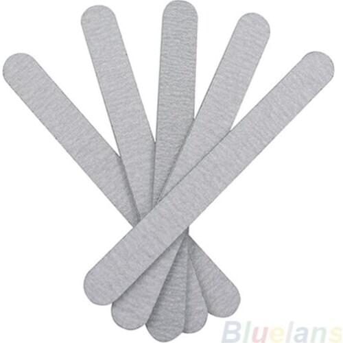 5 Pcs Half-Moon-Shaped Nail File Nail Buffer Washable Grinding Polishing Sanding Buffing Pedicure Nail Art Tools